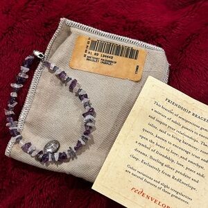 New RedEnvelope Amethyst with silver charm Friendship Bracelet
